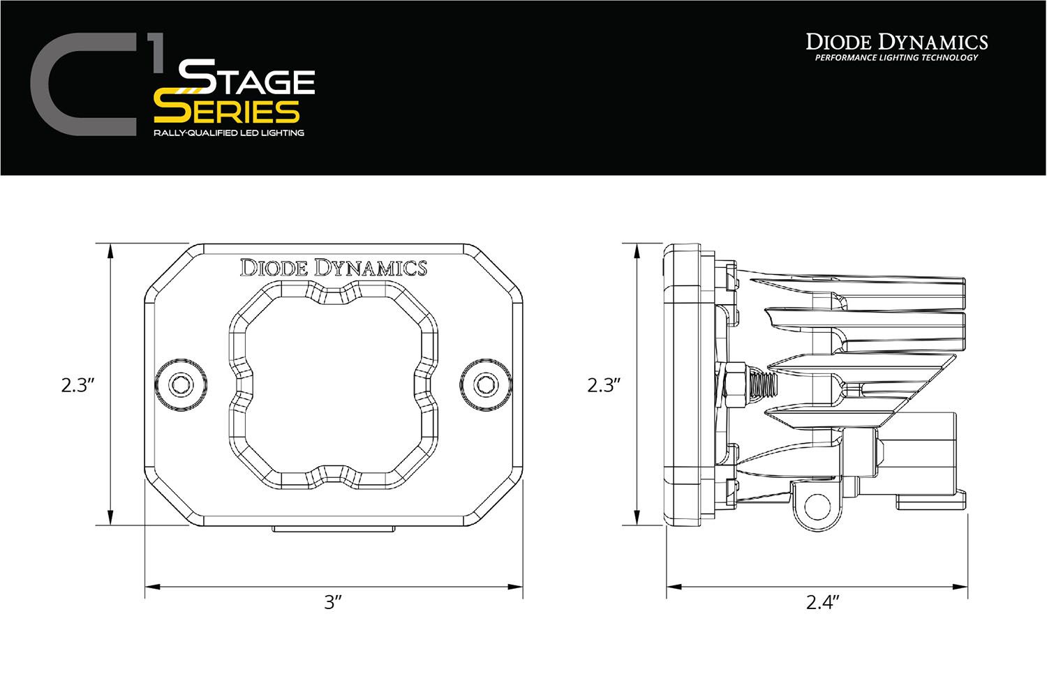 SSC1 Pod - Pro - Yellow - Flush - Pair