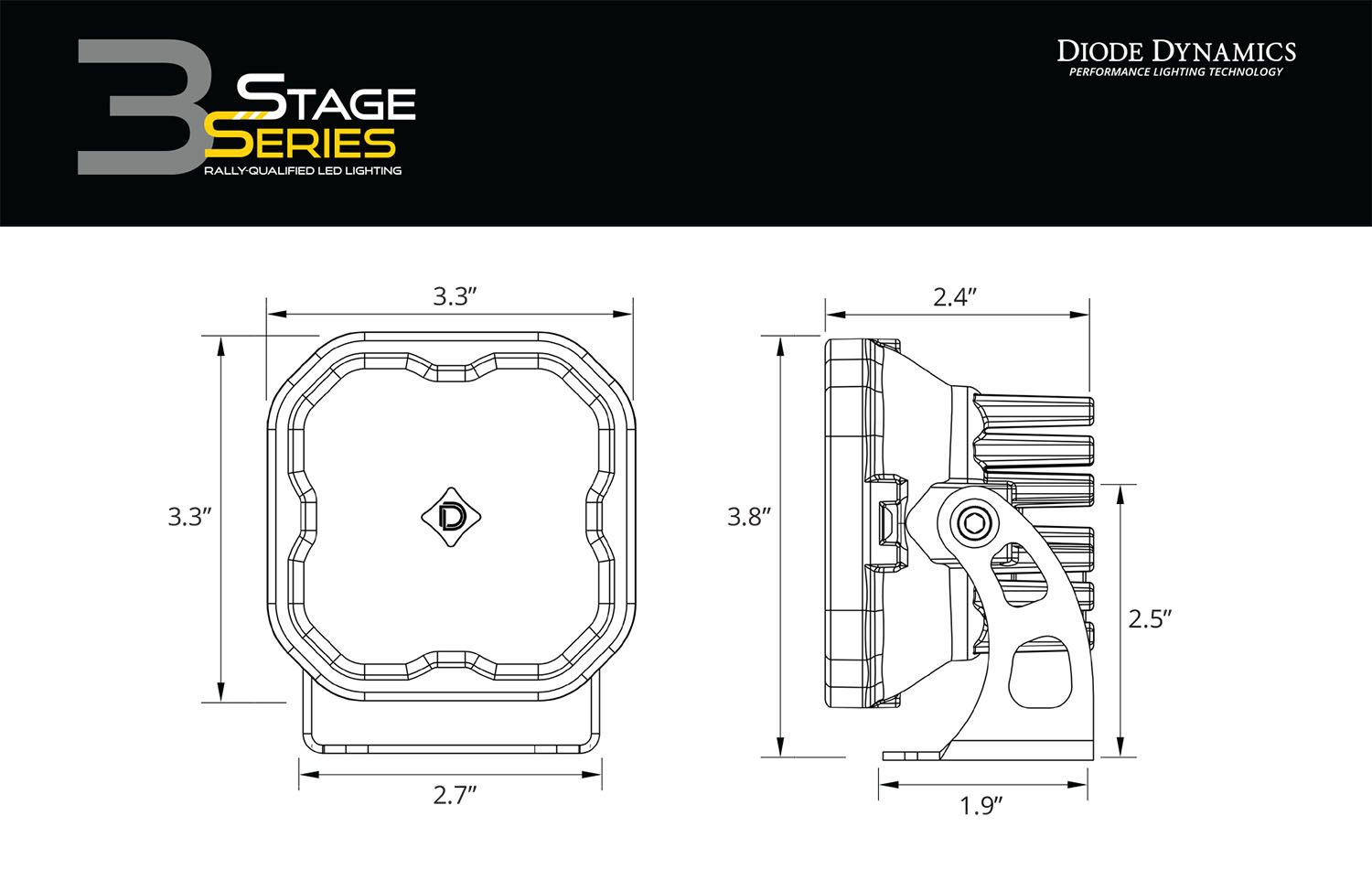 SS3 Pod - Sport - Square -Yellow - Pair